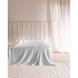 Madame Coco Ciel King Size %100 Pamuk Lastiksiz Saten Çarşaf - Gri - 260x280 cm
