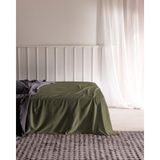 Madame Coco Ciel King Size %100 Pamuk Lastiksiz Saten Çarşaf - Haki - 260x280 cm