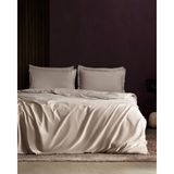 Madame Coco Clarette Bej Çift Kişilik Bambu Saten Nevresim Takımı 200 x 220 cm Düz Desen