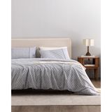 Madame Coco Clarice King Size %100 Pamuk Madame Coco Crep Baskılı Çarşaflı Nevresim Takımı - Mavi/Gri - 240 x 220 cm - Mavi - Gri