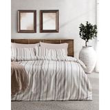 Madame Coco Colmar Çift Kişilik Armürlü Çarşaflı Nevresim Takımı - 200 x 220 cm - Kahverengi - Bej