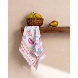 Madame Coco Cute Baskılı Mutfak Havlusu - 40 x 60 cm - Beyaz - Pembe