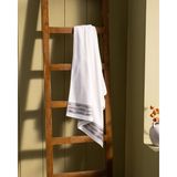 Madame Coco Daine Banyo Havlusu - Beyaz - Gri - 70 x 140 cm
