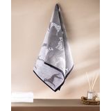 Madame Coco Dalmatien İpliği Boyalı Yüz Havlusu - Koyu Gri - 50x85 cm