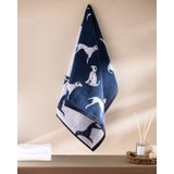 Madame Coco Dalmatien İpliği Boyalı Yüz Havlusu - Lacivert - 50x85 cm