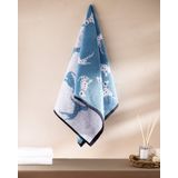 Madame Coco Dalmatien İpliği Boyalı Yüz Havlusu - Mavi - 50x85 cm