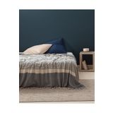 Madame Coco Denney Ekru-İndigo Çift Kişilik 220x240 cm Yatak Örtüsü