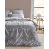 Madame Coco Diane King Size %100 Pamuk Madame Coco Crep Baskılı Nevresim Takımı - Gri - 240 x 220 cm