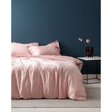 Madame Coco Elicia King Size %100 Pamuk Çizgili Saten Çarşaflı Nevresim Takımı - Pudra - 240 x 220 cm