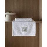 Madame Coco Elmor 2'li Nakışlı %100 Pamuk El Havlusu - Beyaz/haki - 30X45 cm - Beyaz - Haki - 30 x 45 cm