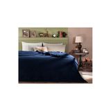 Madame Coco Emile Welsoft Polar Çift Taraflı Emboss Çift Kişilik Battaniye - Lacivert 200X220 Cm