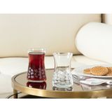 Madame Coco Esperanza-White Leaves 6 Parçalı Çay Bardağı Seti Şık Sunum İçin Desenli Cam