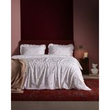 Madame Coco Eternel Çift Kişilik %100 Pamuk Fırfırlı Baskılı Nevresim Takımı - Beyaz - 220 x 200 cm
