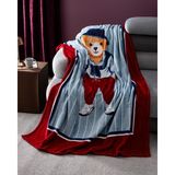 Madame Coco Fares Ayı Tek Kişilik Welsoft Polar Baskılı Battaniye - Bej - 130 x 170 cm