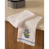 Madame Coco Hortensia Mutfak Havlu Seti - Beyaz/mavi - Beyaz - Mavi