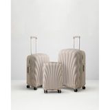 Madame Coco Huitre 3'lü Set Valiz/bavul - Bej 8684427303696 Ekru