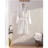 Madame Coco Jack Şalyaka Unisex Bornoz Set Beyaz