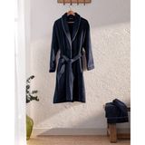 Madame Coco Jack Unisex Bornoz Set Pamuk Kumaşla Yumuşak ve Emici Lacivert Renkli S-M Beden - S - M