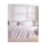 Madame Coco Julien King Size %100 Pamuk Fırfırlı Çarşaflı Nevresim Takımı - Pudra