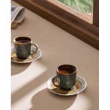 Madame Coco Kleby Nouveau 2 Kişilik 4 Parça Kahve Fincan Seti - Yeşil/toprak - 90 Ml 8684427293775 Çok Renkli