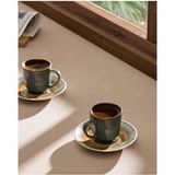 Madame Coco Kleby Nouveau 2 Kişilik 4 Parça Kahve Fincan Seti - Yeşil/toprak - 90 ml - Renkli