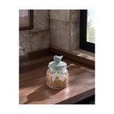 Madame Coco Kuşlu Silindir Kavanoz - Mint Yeşili - 650 ml