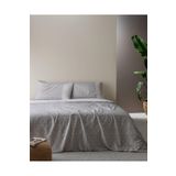 Madame Coco Lavem King Size%100 Pamuk Crep Baskılı Nevresim Takımı, Gri, 240 x 220