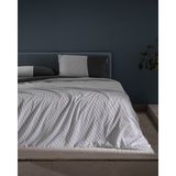 Madame Coco Leal Çift Kişilik %100 Pamuk 208 TC Baskılı Saten Çarşaflı Nevresim Takımı - Antrasit/Beyaz - Antrasit - Beyaz - 200 x 220 cm