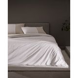 Madame Coco Leal Çift Kişilik %100 Pamuk 208 TC Baskılı Saten Çarşaflı Nevresim Takımı - Bej/Beyaz - 200 x 220 cm