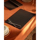 Madame Coco Leva Amerikan Servis 4'lü - 40 x 30 cm - Siyah