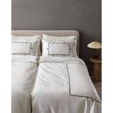 Madame Coco Lilas Family Size Nakışlı Çarşaflı Nevresim Takımı - Saten - Antrasit - 160 x 220 cm