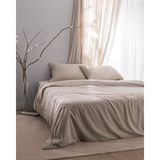 Madame Coco Loris King Size %100 Pamuk Nakışlı Çarşaflı Nevresim Takımı - Bej - 240 x 220 cm
