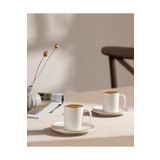 Madame Coco Lumora 6 Kişilik 12 Parça Kahve Fincan Takımı - Beyaz/Gold - 100 ml
