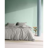 Madame Coco Madame Coco Crep Family Size %100 Pamuk Düz Nevresim Takımı - Buz Gri - 160 x 220 cm