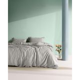 Madame Coco Madame Coco Crep King Size %100 Pamuk Düz Çarşaflı Nevresim Takımı - Buz Gri - 240 x 220 cm