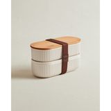 Madame Coco Magou 2'li Ahşap Kapaklı Lunch Box - Soft Ekru - 500x2 ml - 500 ml