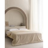 Madame Coco Manon King Size %100 Pamuk Ranforce Düz Nevresim - Bej - 240 x 220 cm