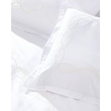 Madame Coco Marguerite King Size Nakışlı Çarşaflı Nevresim Takımı - Saten - 240 x 220 cm - Ekru