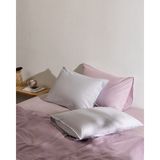 Madame Coco Marion %100 Pamuk 2'li Yastık Kılıfı - Gri/beyaz - Gri - Beyaz - 50 x 70 cm