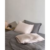 Madame Coco Marion %100 Pamuk 2'li Yastık Kılıfı - Pudra/beyaz - 50 x 70 cm
