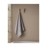 Madame Coco Marnot Bordürü %100 Pamuk Floşlu Banyo Havlusu - Açık Gri - 70x140 cm