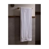Madame Coco Marnot Bordürü %100 Pamuk Floşlu Banyo Havlusu - Beyaz/Lila - 80x160 cm