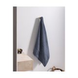 Madame Coco Marnot Bordürü %100 Pamuk Floşlu Banyo Havlusu - Mavi - 70x140 cm