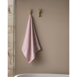 Madame Coco Marnot Bordürü %100 Pamuk Floşlu Banyo Havlusu - Pudra - 70X140 cm - 70 x 140 cm
