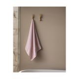 Madame Coco Marnot Bordürü %100 Pamuk Floşlu Banyo Havlusu - Pudra - 70x140 cm