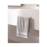 Madame Coco Marnot Bordürü %100 Pamuk Floşlu Yüz Havlusu - Açık Gri - 50x80 cm