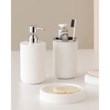 Madame Coco Martre Krom Lautre 3-Lü Banyo Seti Soft Ekru Modern Tasarım Plastik Malzeme - 7,8X7,8X17,7CM