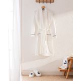 Madame Coco Marty Yat Koleksiyon Beyaz Kimono Unisex Bornoz-Terlik Seti