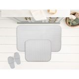 Madame Coco Mathılda 2'li Banyo Paspası - 60 x 100 + 50 x 60 cm - Açık Gri