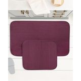 Madame Coco Mathılda 2'li Banyo Paspası - 60 x 100 + 50 x 60 cm - Bordo